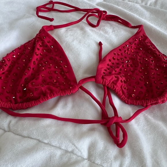 NWT - RED SKIMS XL RHINESTONE
TRIANGLE BIKINI TOP - Picture 3 of 6